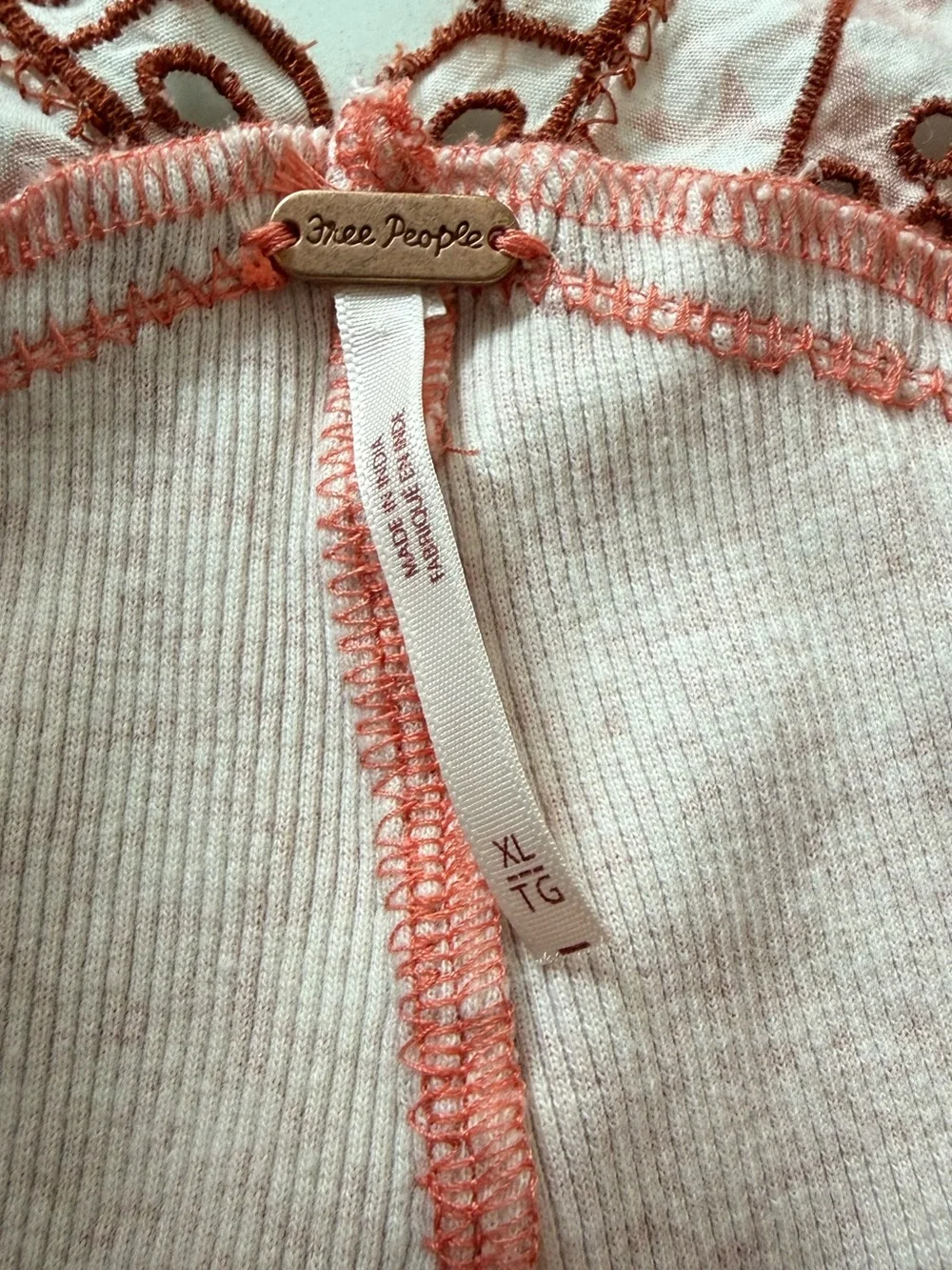 Free People Gesibelle Printed Tank - Rust Combo - Size XL